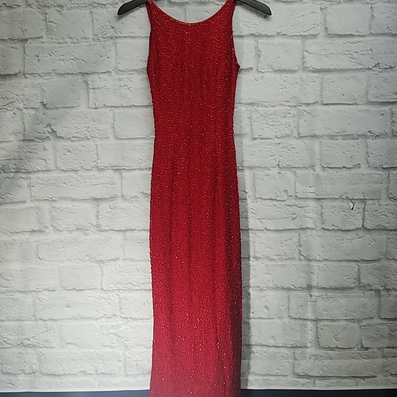 Stunning Red Beaded Gown - Picture 2 of 11